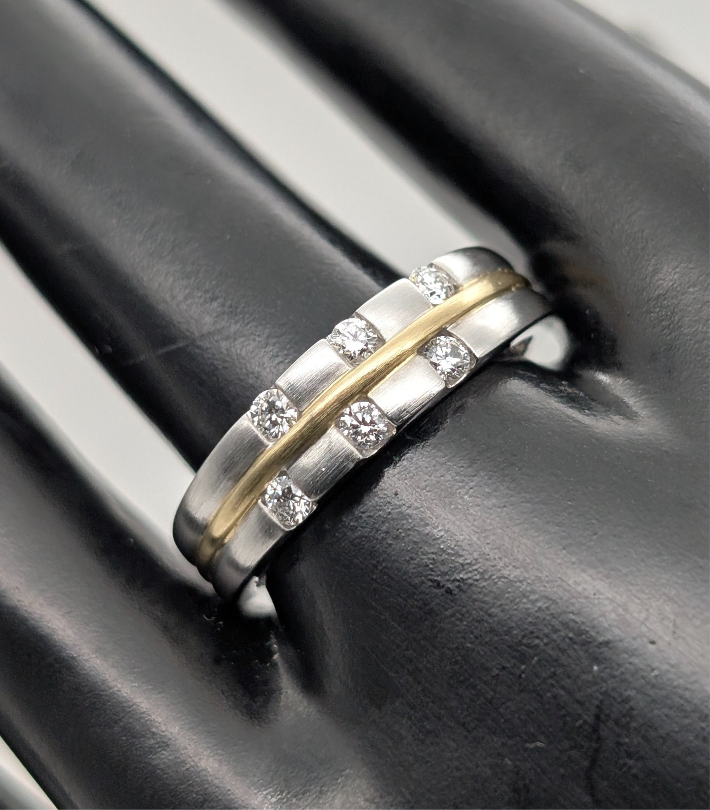 Diamantaire brilliant ring platinum 999/750 gold 18K 7.10g – (size 63) #3225