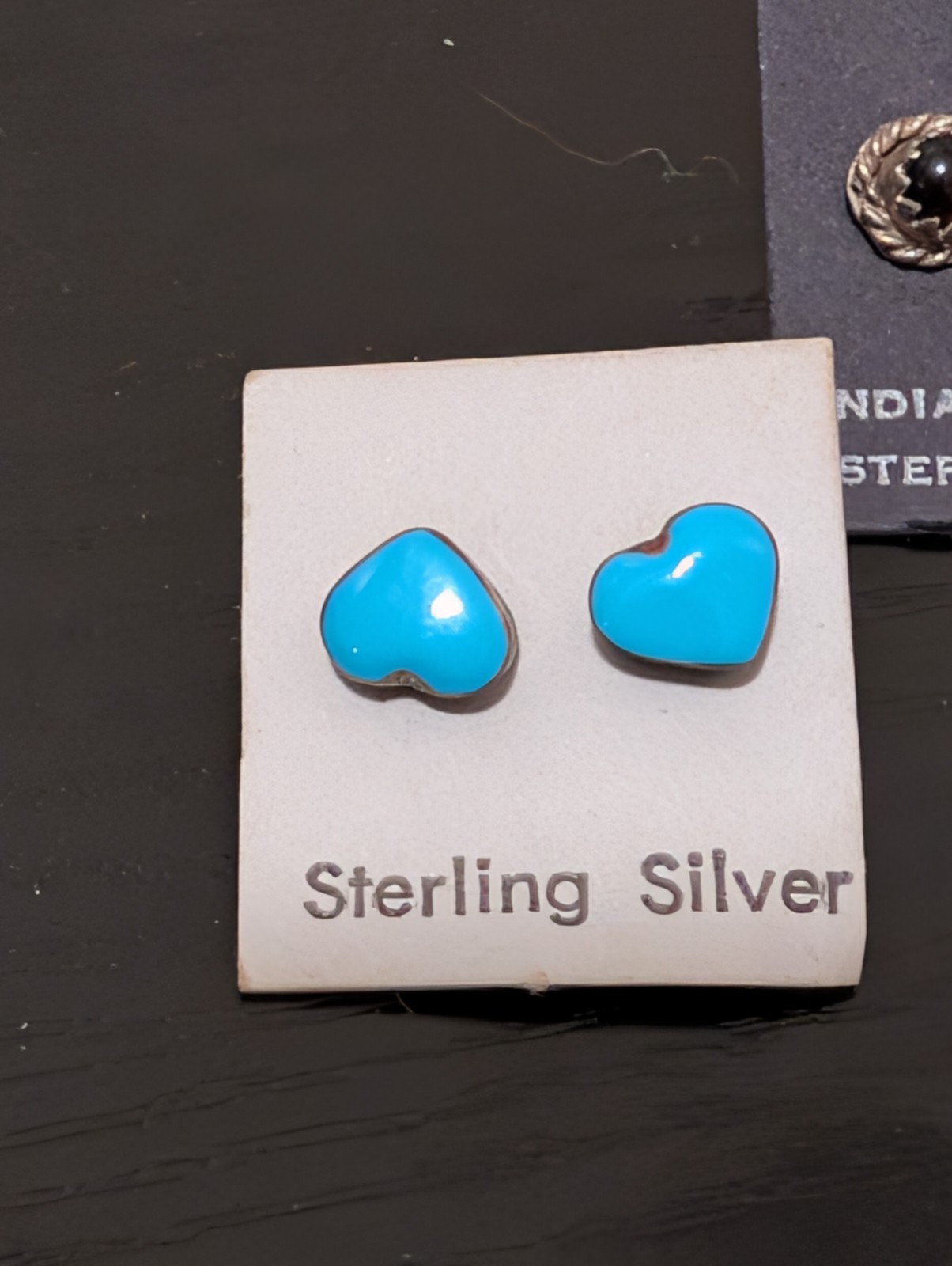 Lot of 3 Pairs Small Vintage Native American Turquoise 925 Silver Earrings