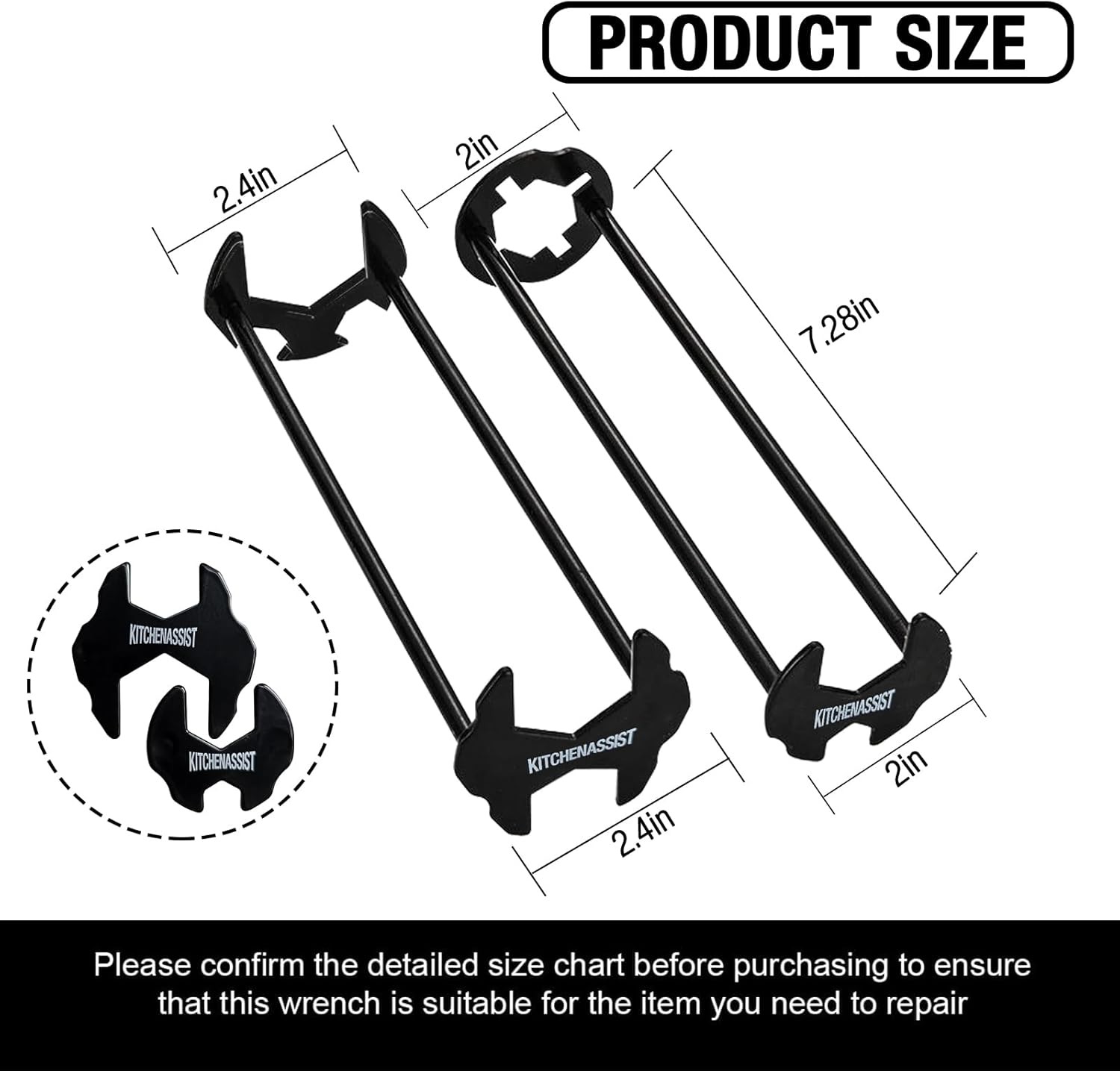 2pcs Basin Wrench Multifunctional Sink 7 Sizes Faucet Tool