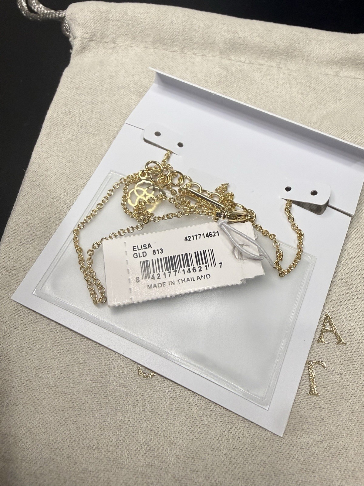 Kendra Scott Elisa Gold Pendant Necklace in Orange Citrine Quartz- New In Box