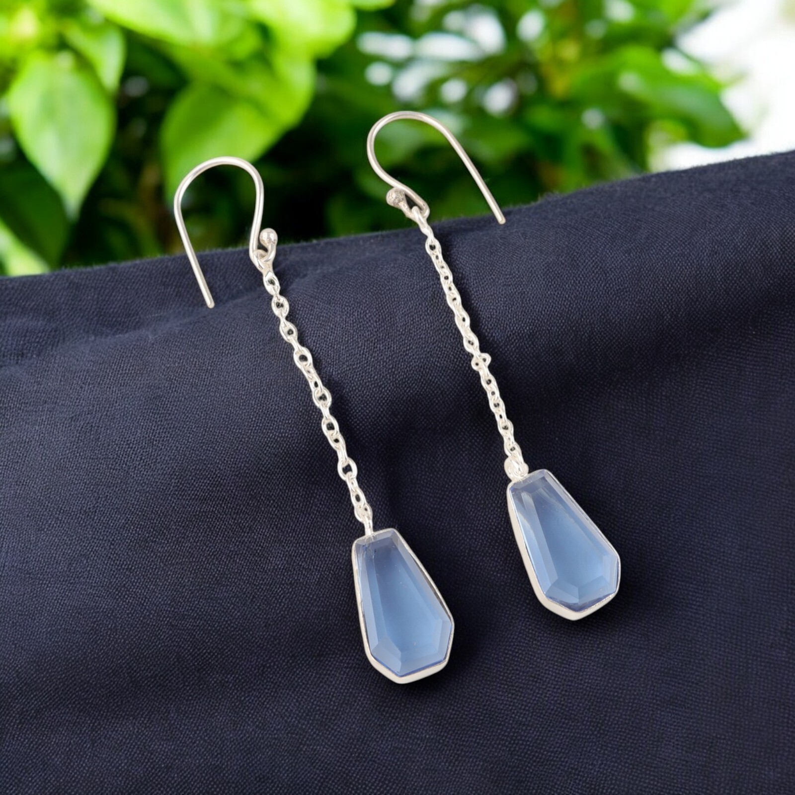 925 Sterling Silver Tanzanite Gemstone Earrings Handmade Boho Chic Jewelry Gifts