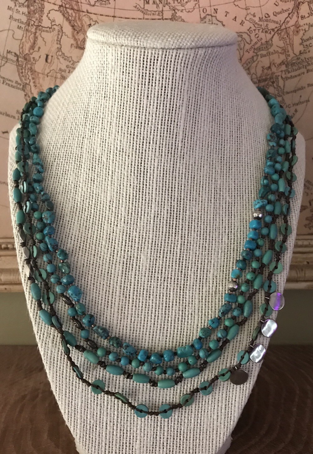 Silpada “Tickle Me Turquoise” Sterling Silver & Magnesite Necklace N2886
