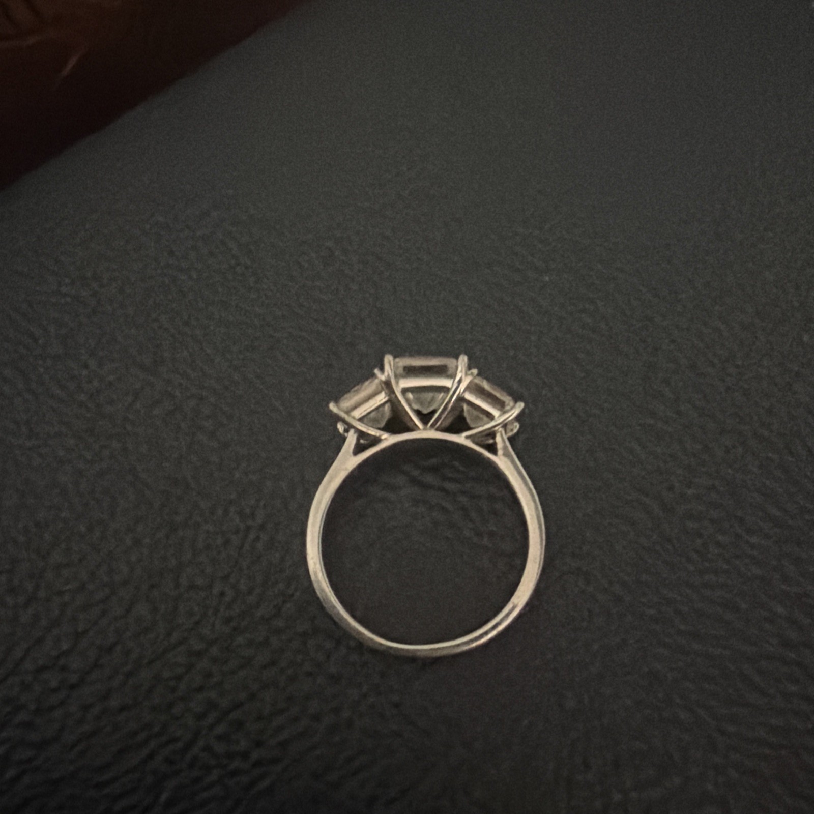 Three-Stone 2.0 CTW Moissanite Princess Cut Wedding Ring 14K Yellow Gold Plated