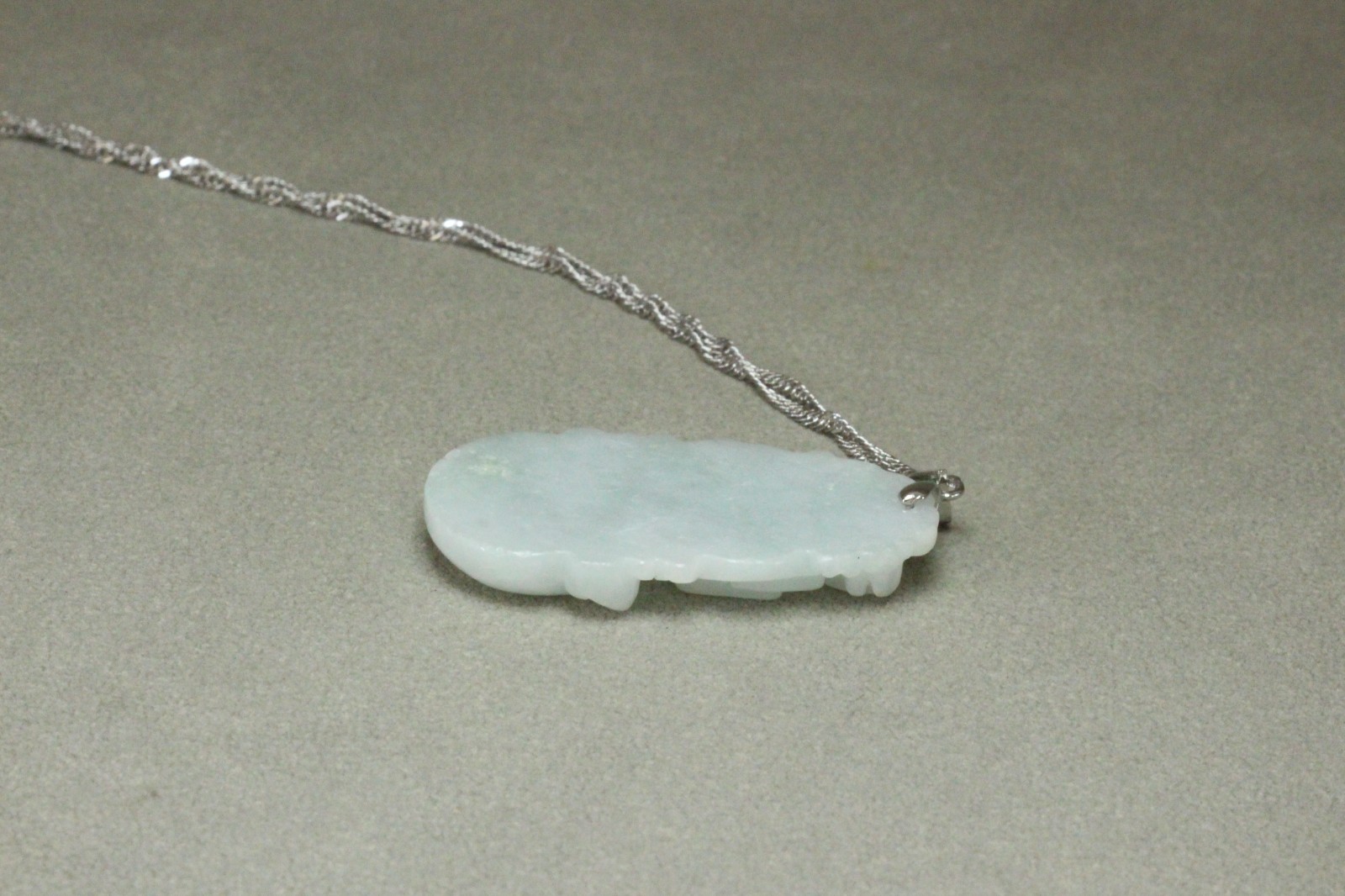 Natural White green A Jadeite jade Hand-Carved Horse (Chinese Zodiac) Pendant