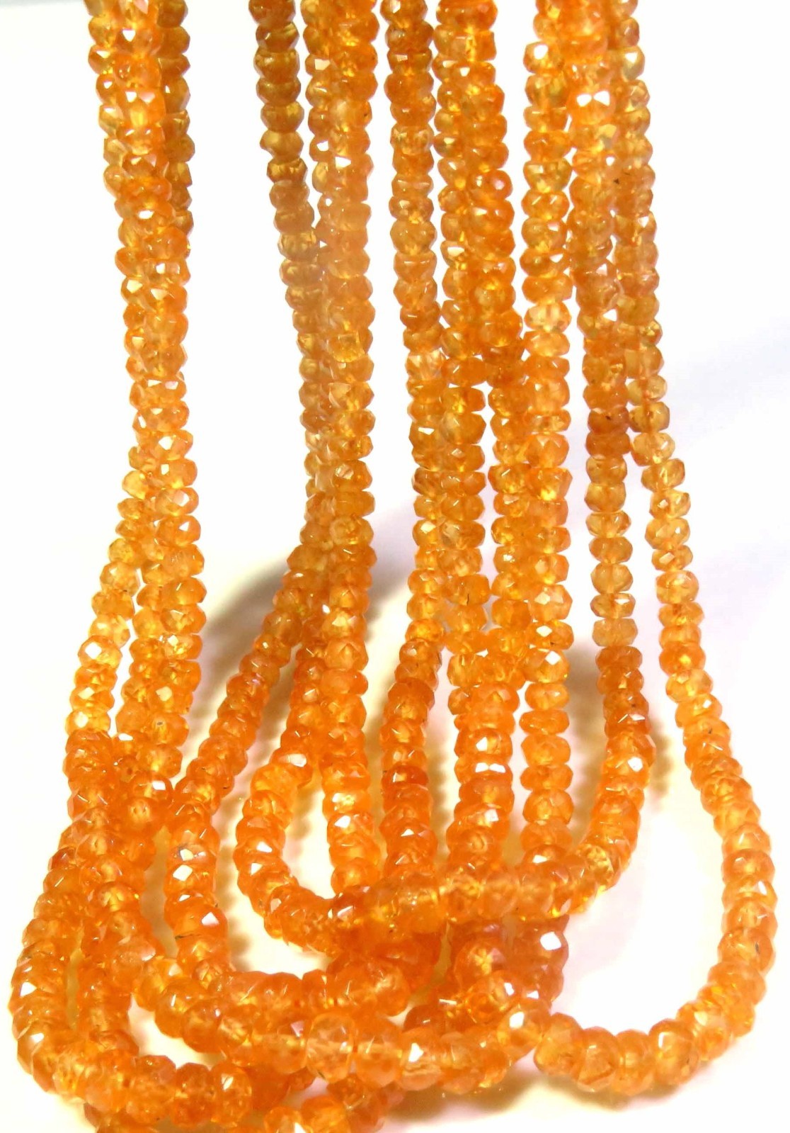 Natural Fanta Garnet Faceted Rondelle Spessartine Beads 8″Strand 2.5-4mm LC-1922