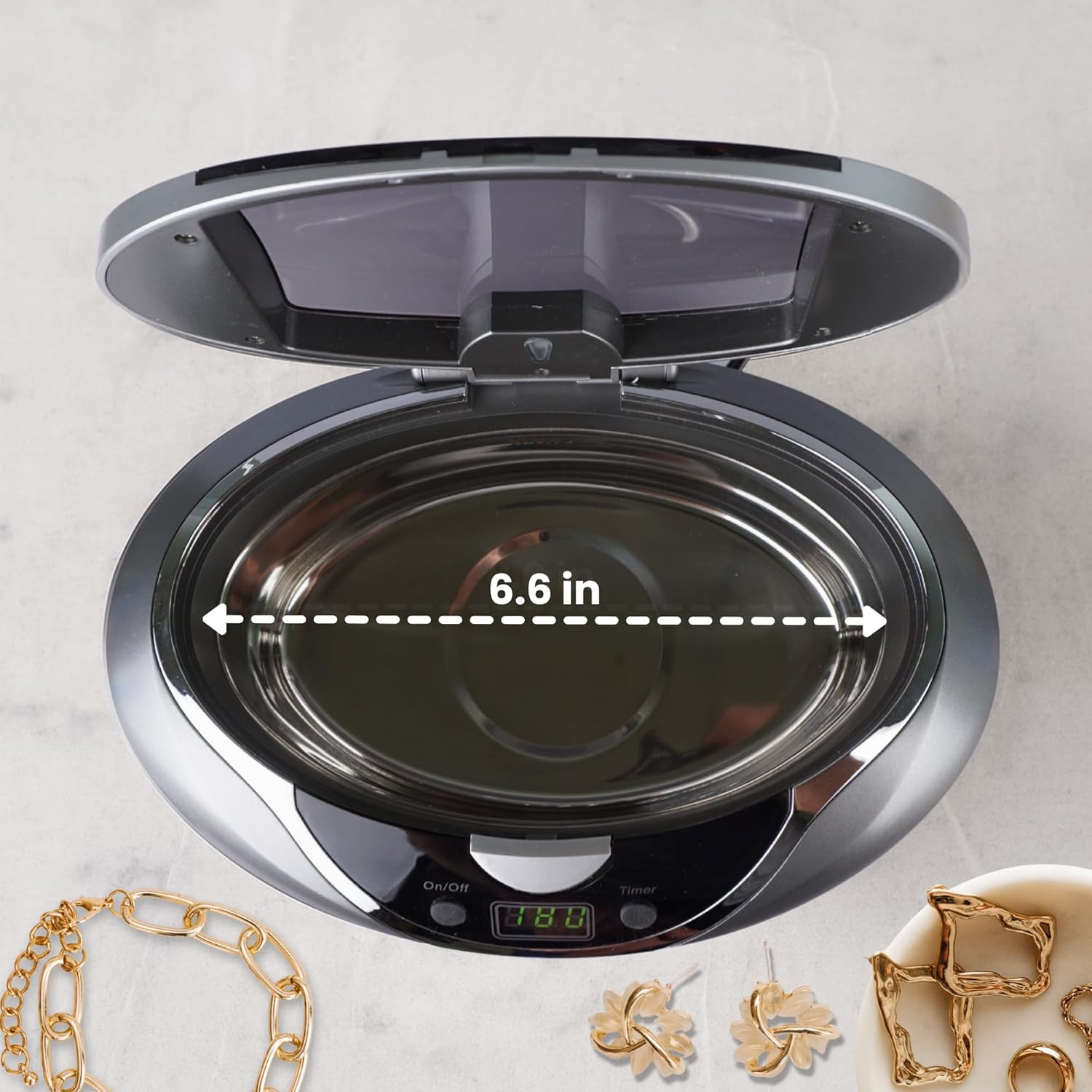 Ultrasonic Jewelry Cleaner D2840 with Cleaning Solution Concentrate