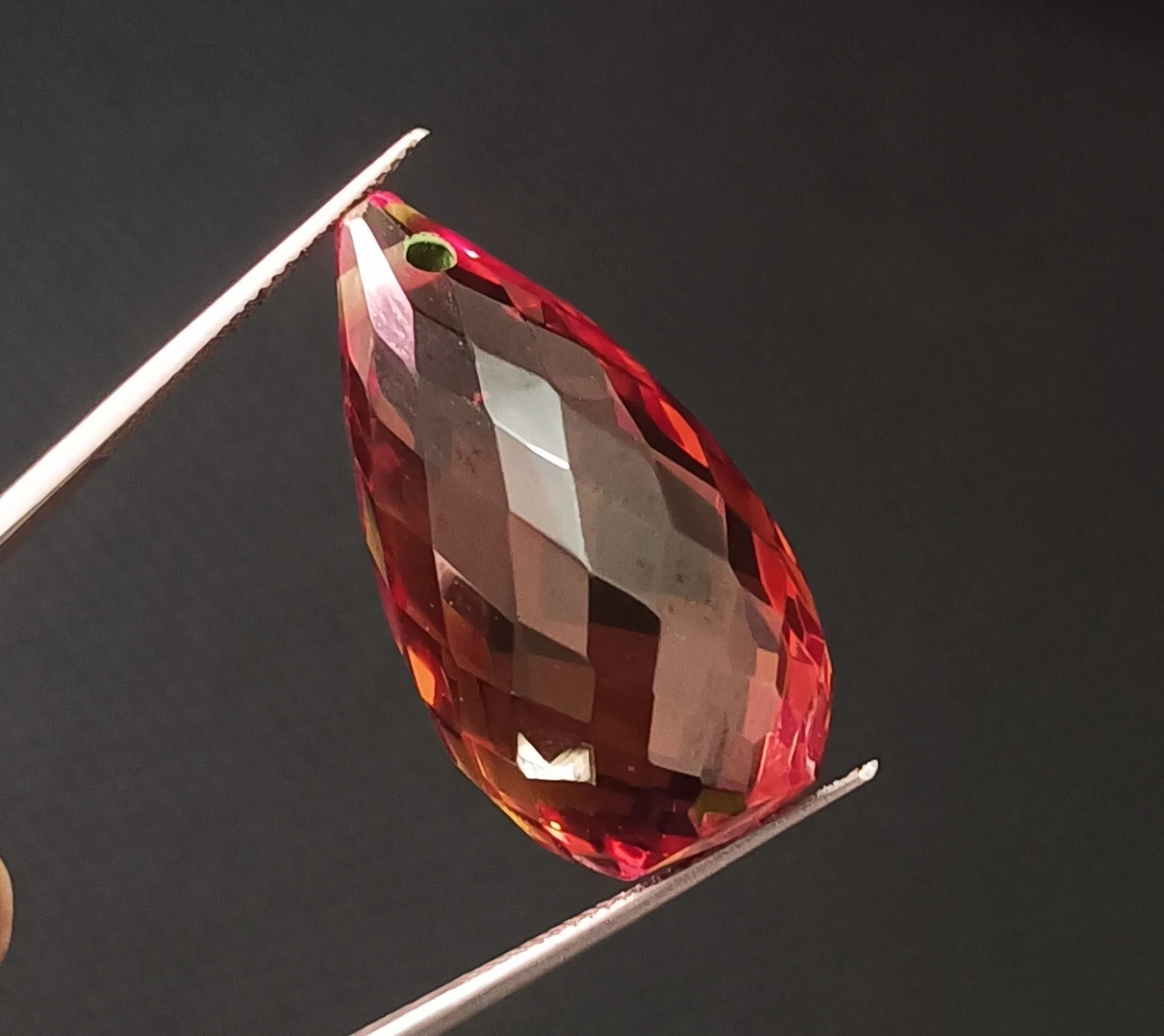 56.55 Ct Natural 7 Color Drop Cut Zultanite With Drill Loose Certified Gemstone