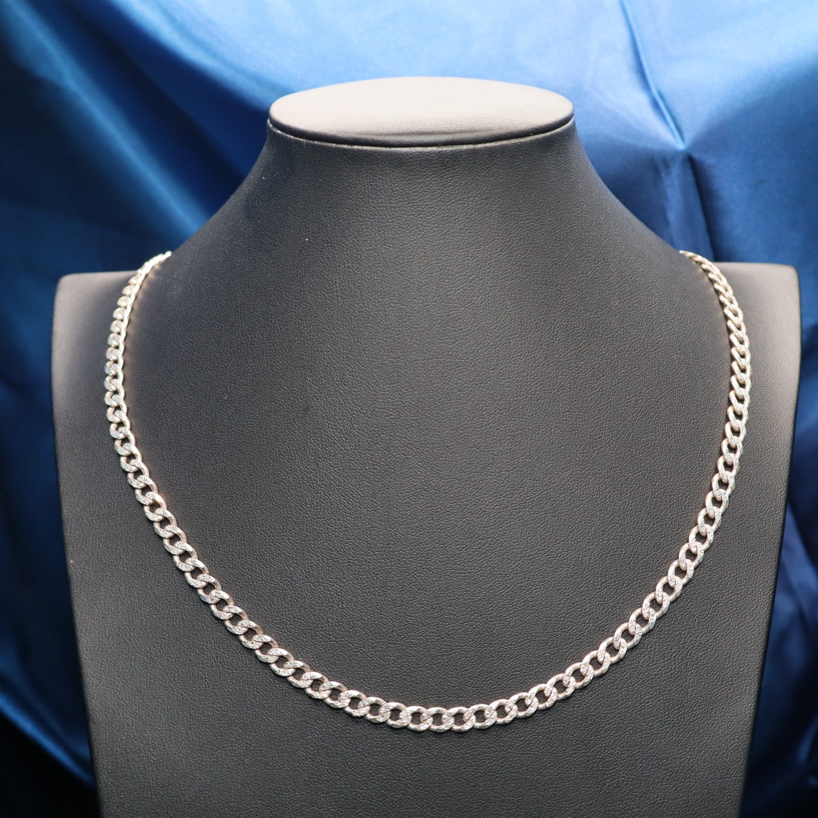 925 Sterling Silver 30inch Textured Cuban Link Curb Chain Necklace 36.3g