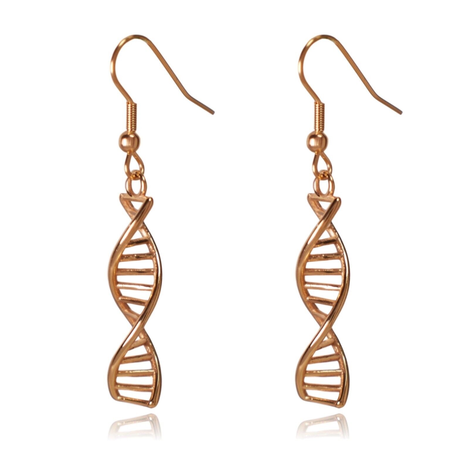 DNA Double Helix Science Stainless Steel Dangle Earrings