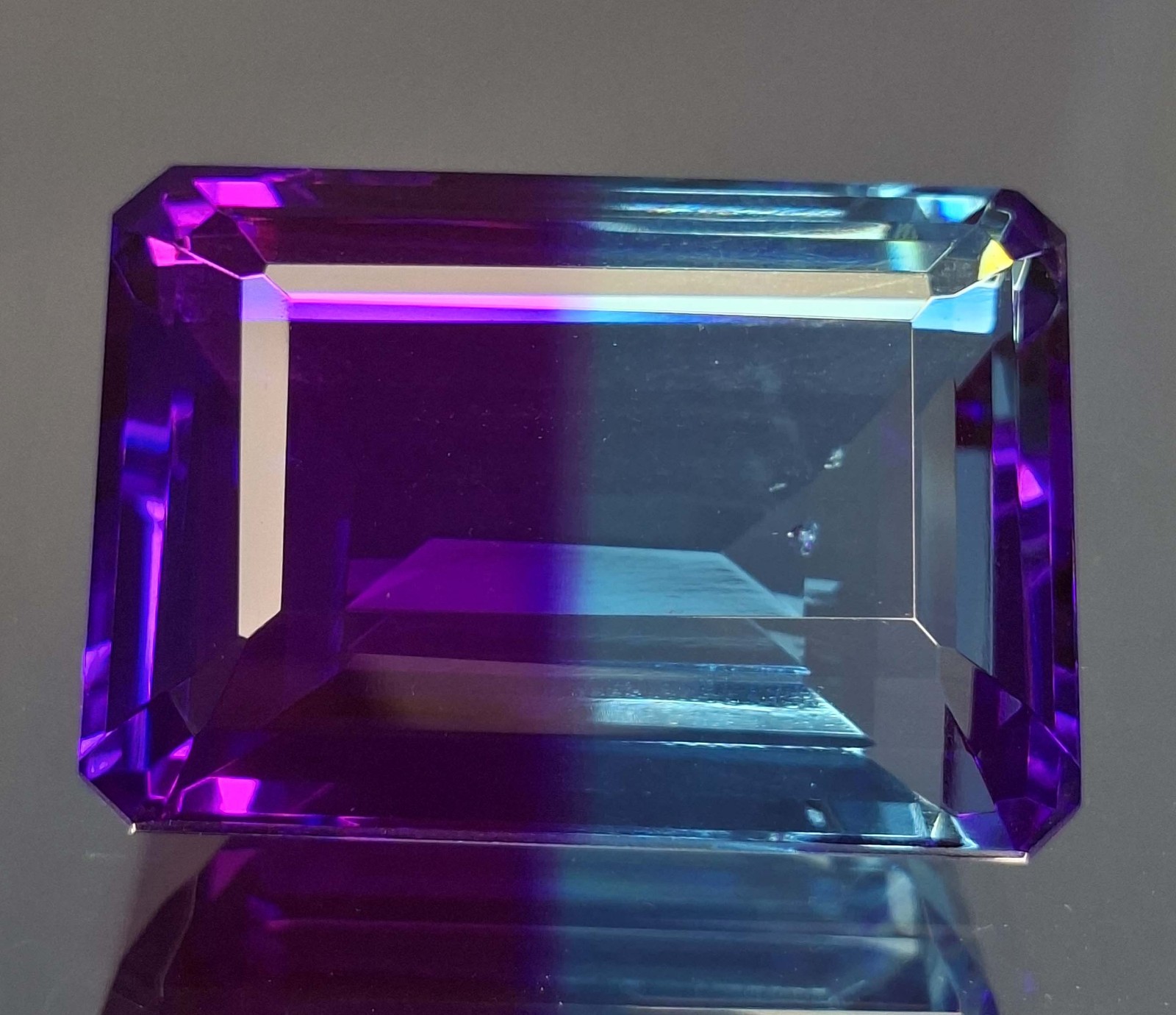 Ametrine Bi-Color Natural Emerald Cut 115-117 Ct Certified Loose Gemstone RK1078