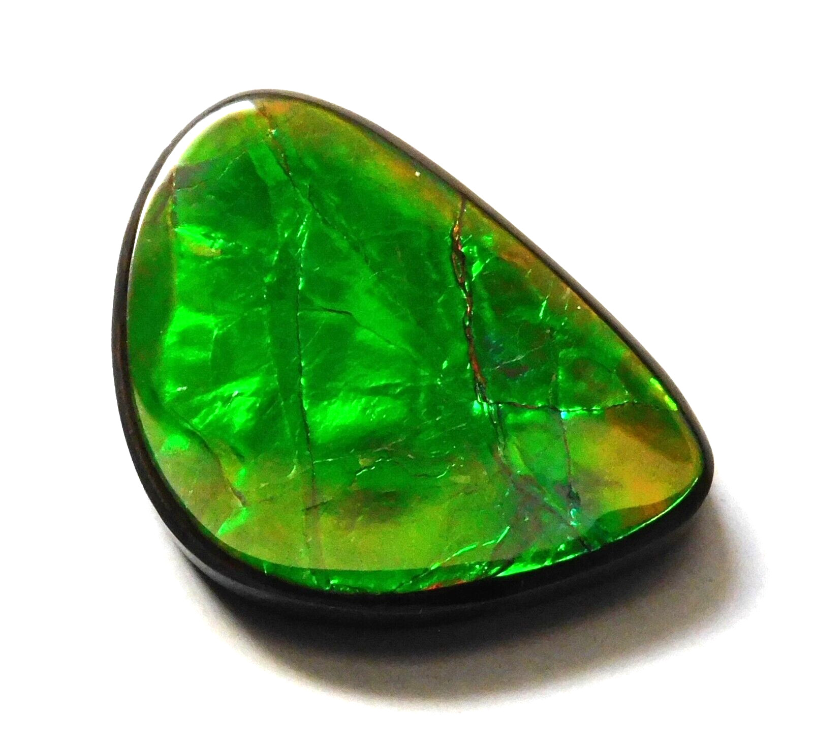 14.85 Ct Natural Canadian Ammolite Cabochon Loose Gemstone 22.9X16.3X4MM LV48
