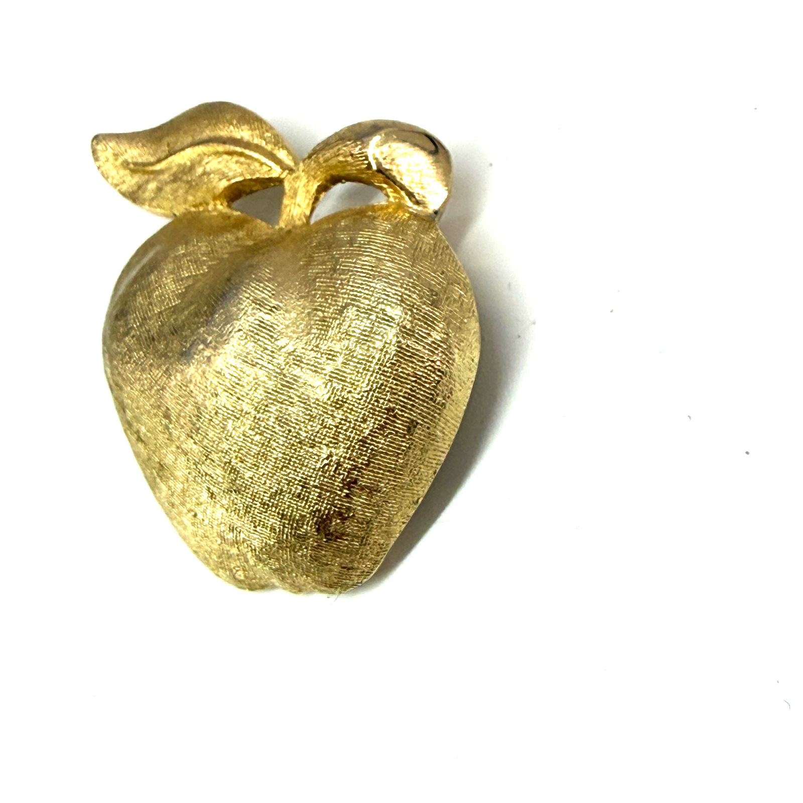 Coro Signed Apple Vintage Brooch Pin Gold Tone C61a 1.3″ L x 1″ width