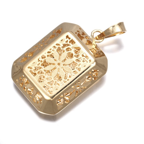 Flower Openwork Pendant 18K 750 Yellow Gold