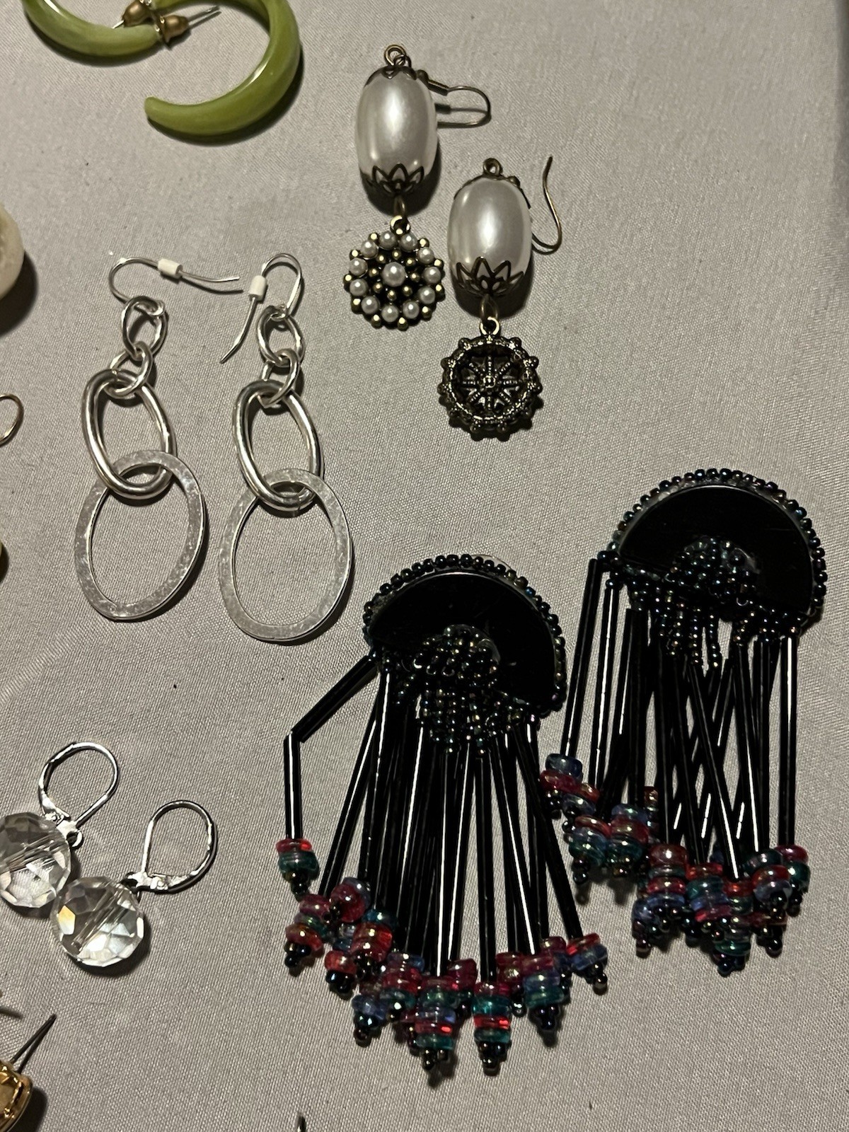 Earring and Ring Lot 1LB 3.6OZ 69 Items New And Used
