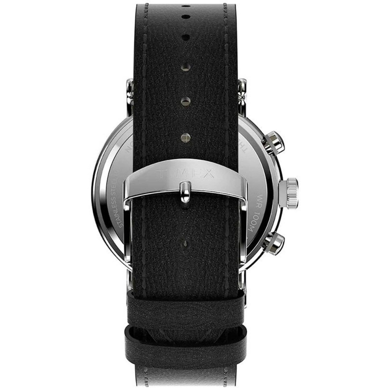 Timex Men’s Watch The Waterbury Quartz Grey Dial Black Leather Strap TW2W47400VQ