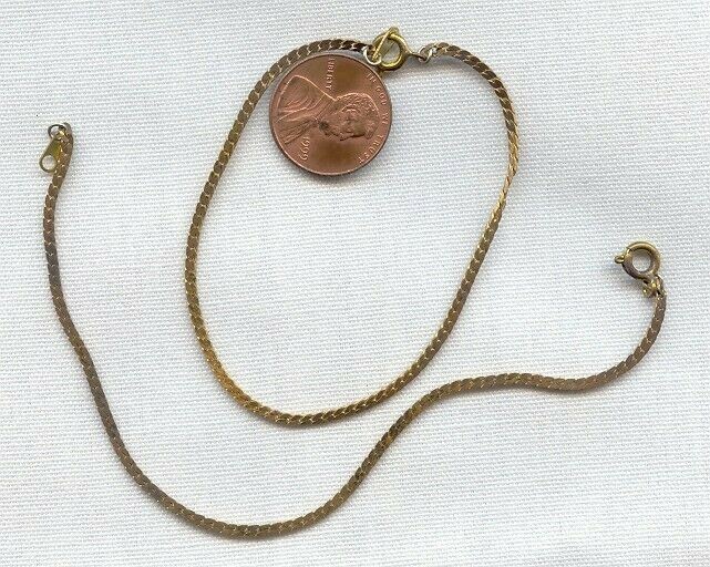 36 VINTAGE SOLID BRASS 2mm. HERRINGBONE 7 INCH CHAIN BRACELETS D228