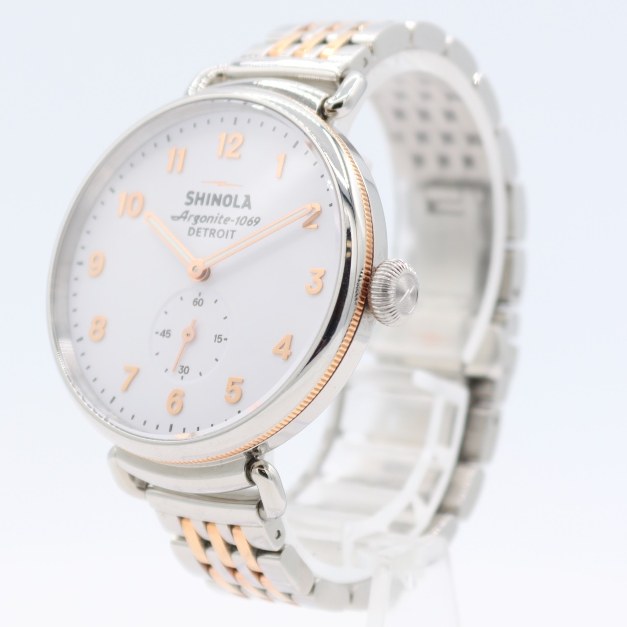 38mm Shinola Canfield White Men’s Quartz Wristwatch Argonite-1069