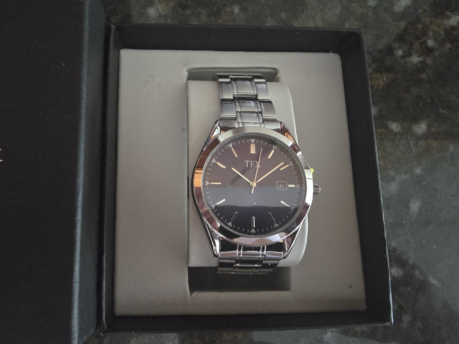 TFX by Bulova Men’s Blue Sunray Dial Quartz Watch Date Stainless Steel 36B107