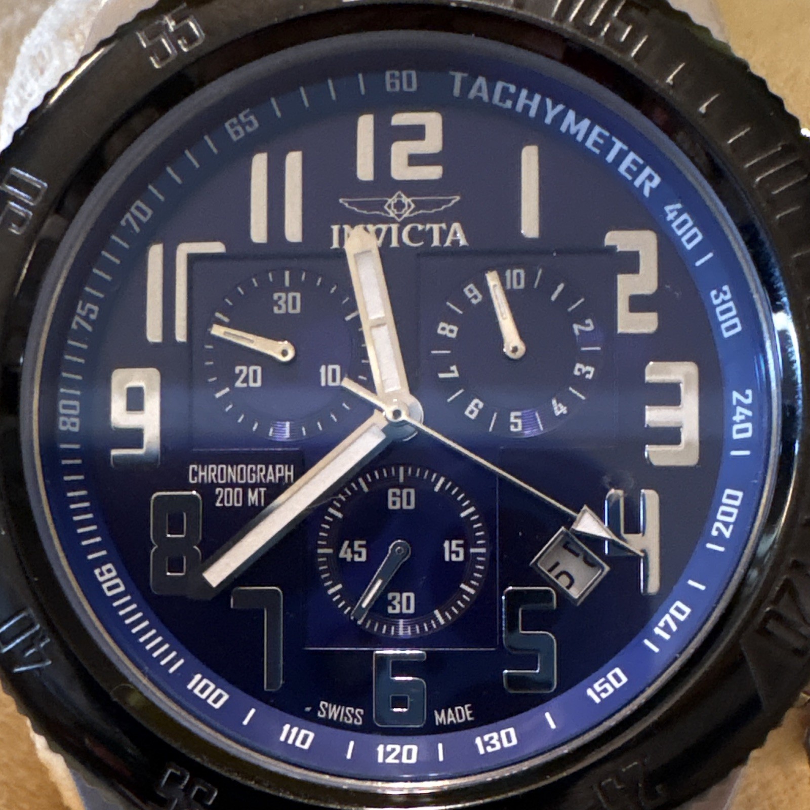 Invicta Russian Diver Men’s Quartz Chronograph Watch Blue Dial 52mm model 15560
