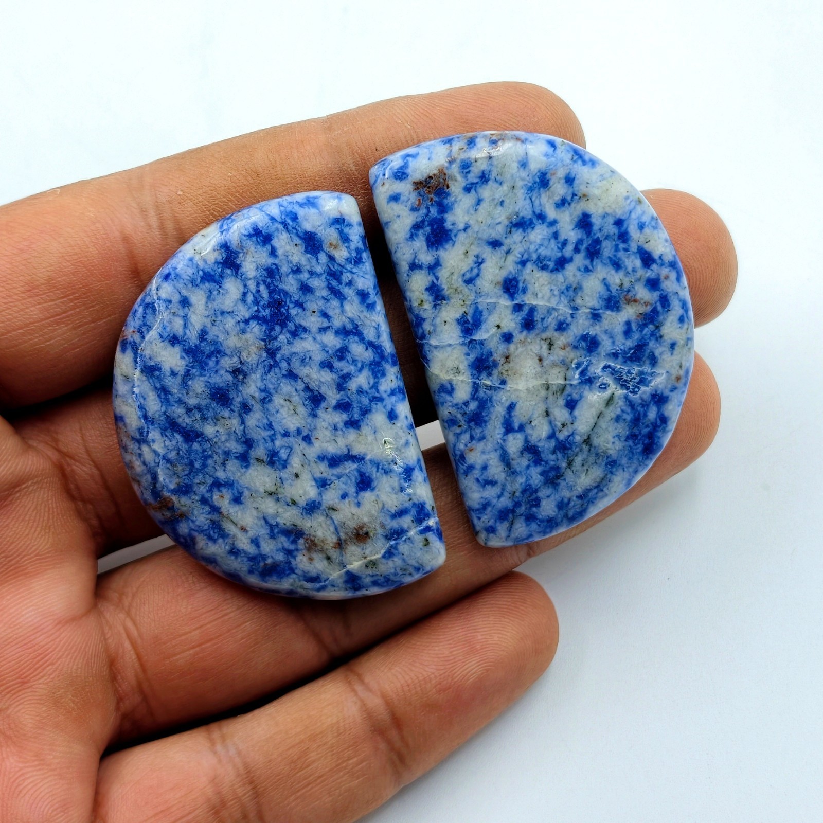 Sodalite Cabochon Pairs, Loose Gemstone Macheted Pair For Jewelry