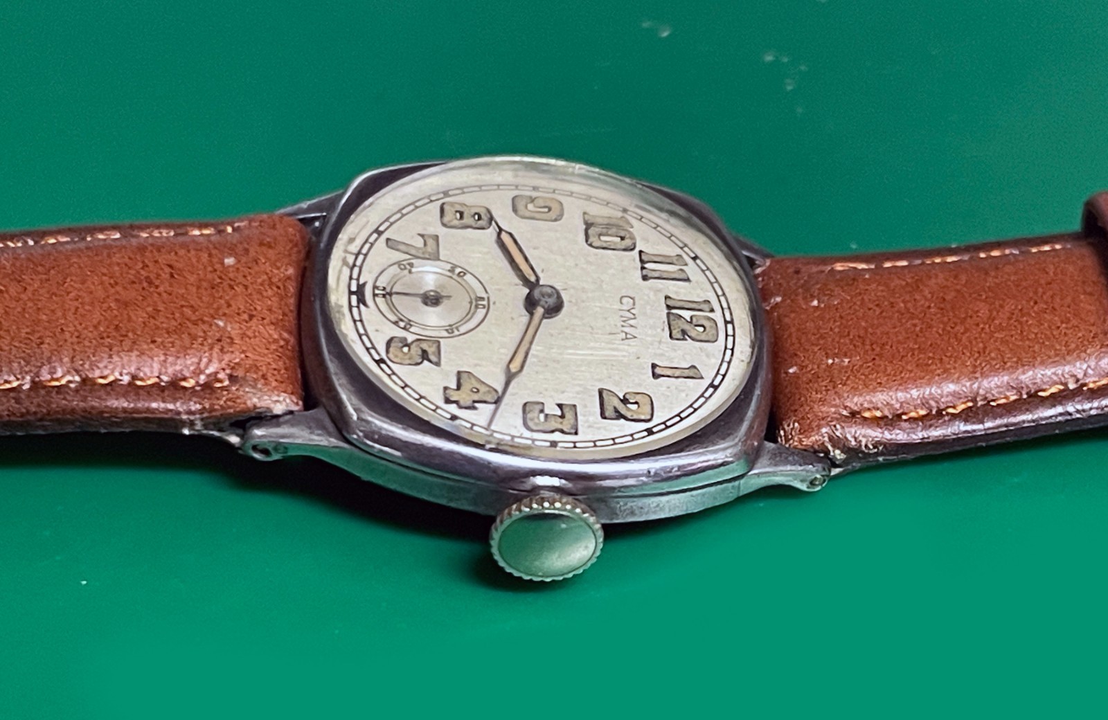 Vintage 1920’s CYMA Military Type Sterling Case Small Men’s Watch