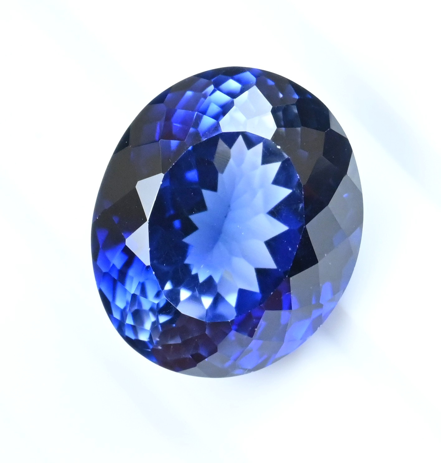 32.65 Ct Natural KASHMIRI Blue Sapphire Oval Certified Flawless Loose Gemstone
