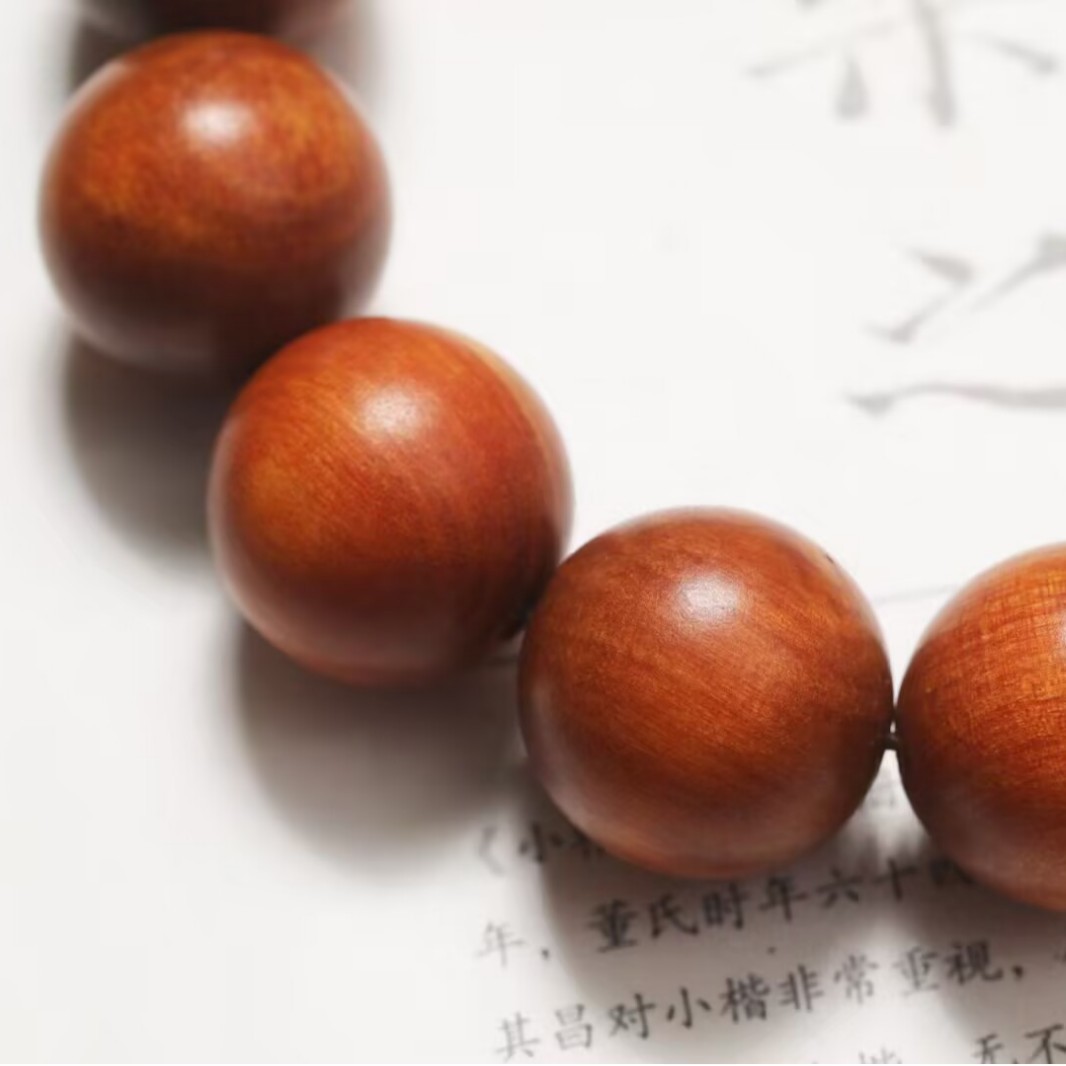 Blood Dragonwood Bracelet 20mm Buddhist Prayer Bead Bracelet for Men and Women