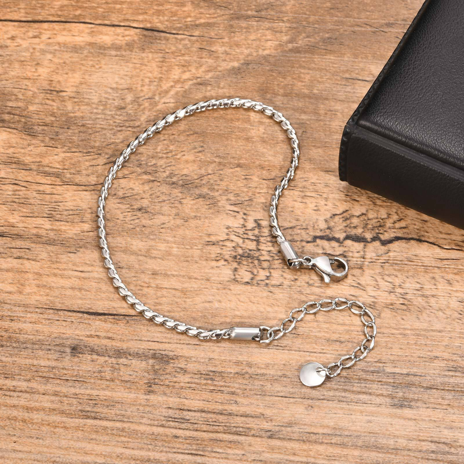 18-23CM Silver Chain Bracelets 2.5mm Women’s Engagement Jewelry Stainless Steel