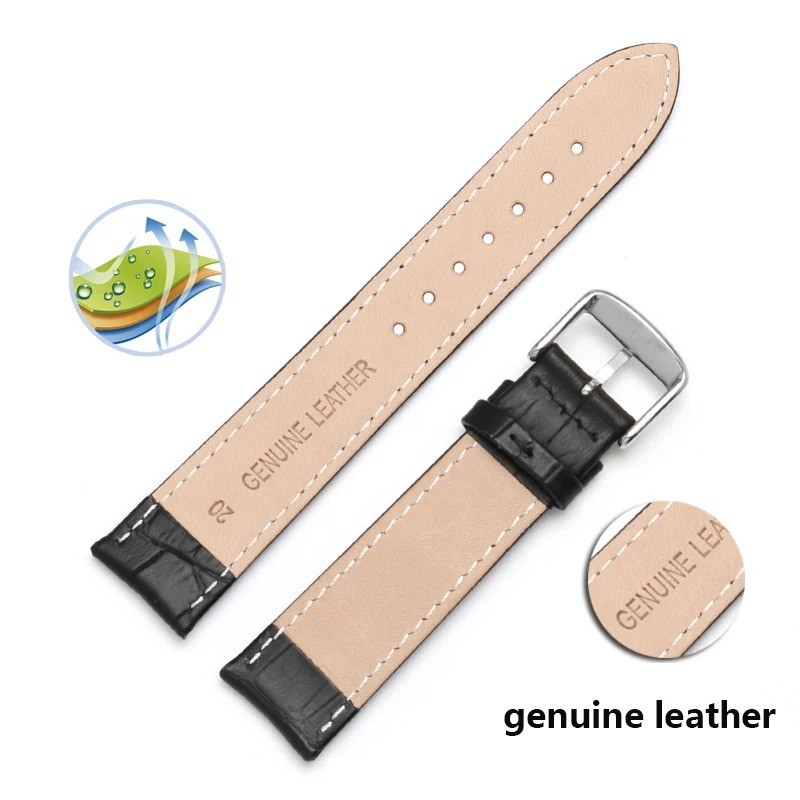 Leather Watch Band Strap Universal Replacement 12–22mm for Men Women