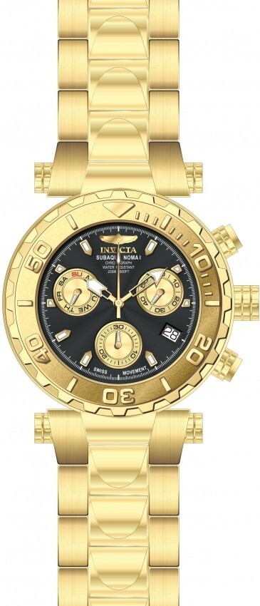 NEW INVICTA 25800 SUBAQUA NOMA I SWISS CHRONOGRAPH GOLD BLACK DIAL WATCH 47MM LE