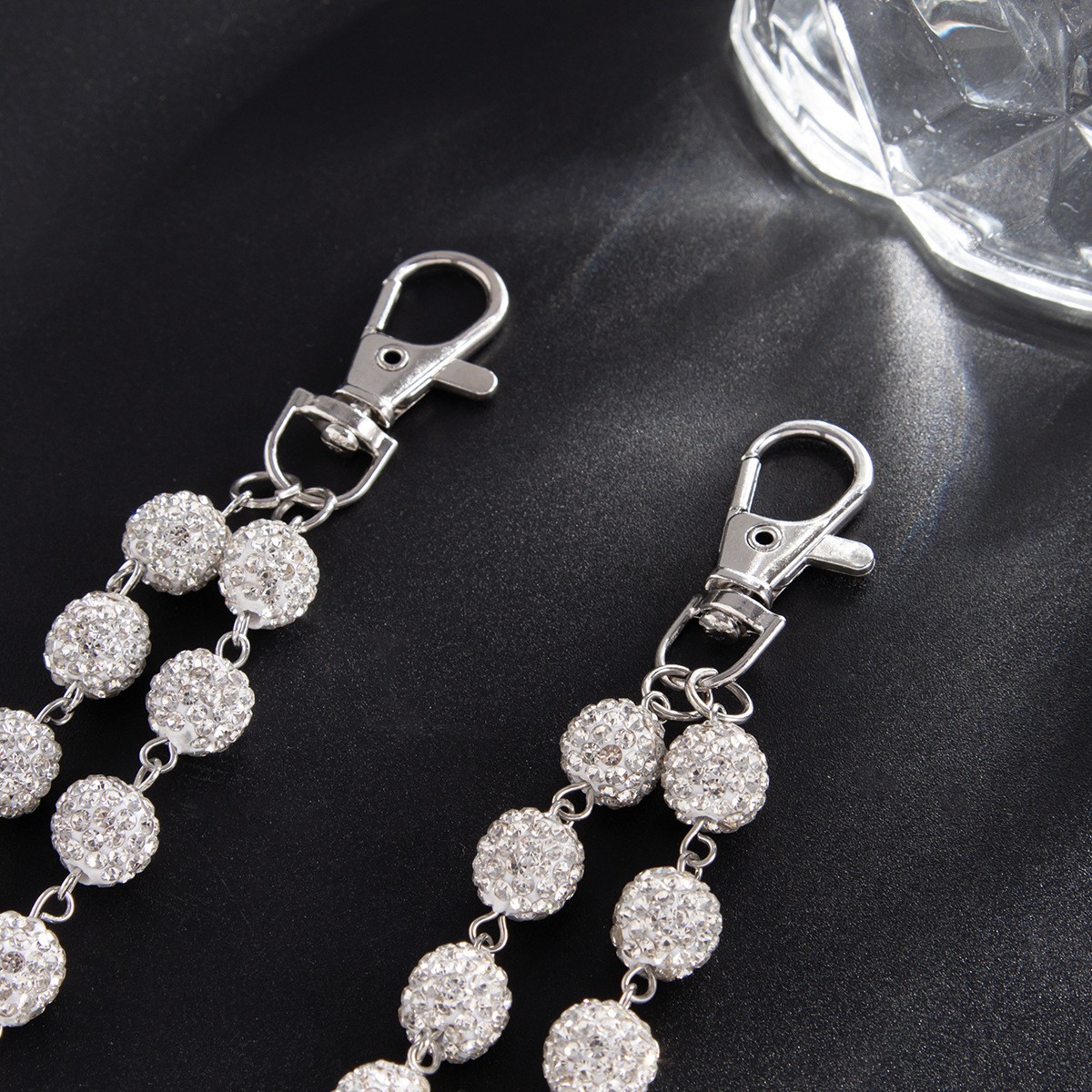 Round Chain Cubic Zirconia Bead Waist Chain Stainless Hip-hop Jeans Accessory