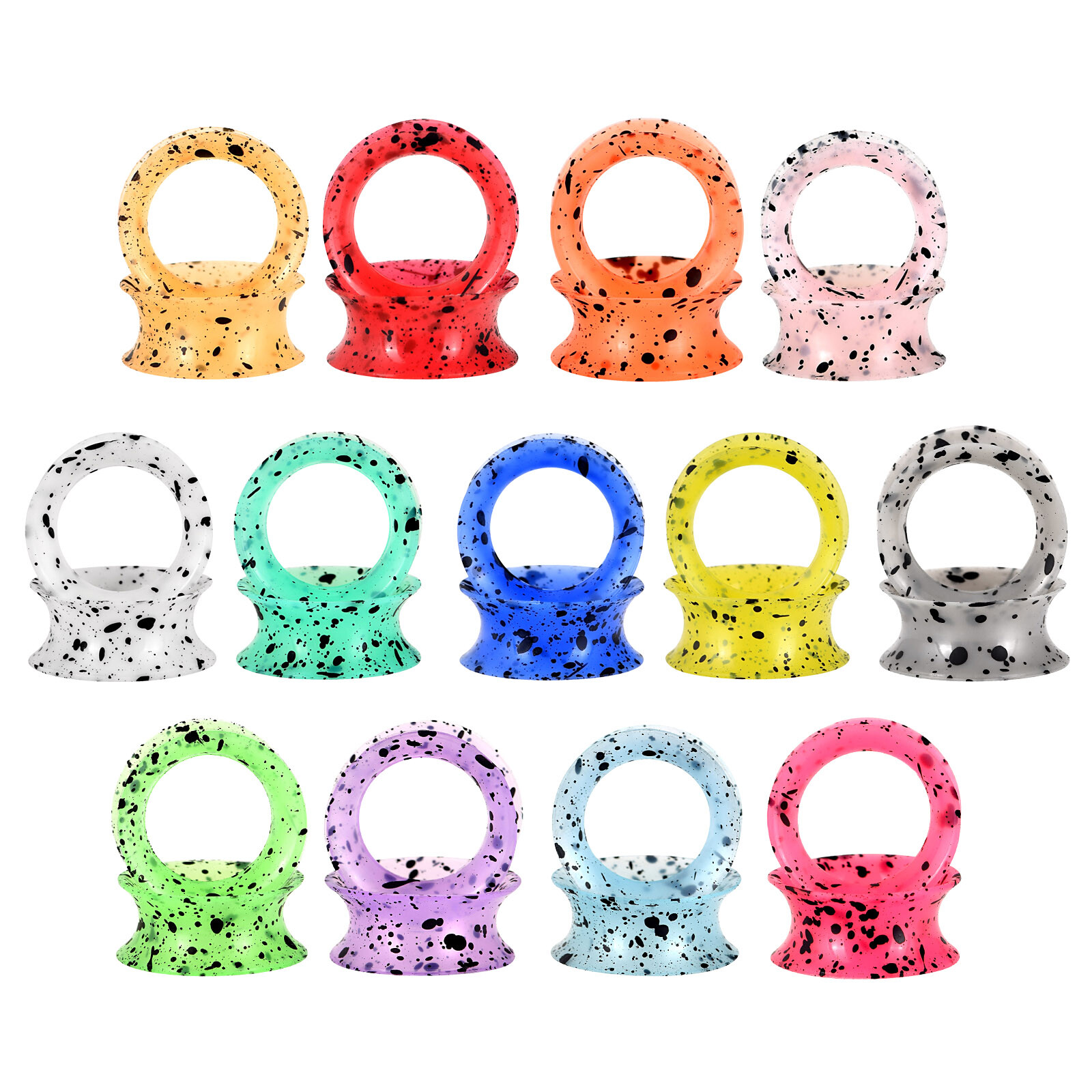 2 Pcs Silicone Flexible Ear Gauges Plugs Expander Double-Flared Flesh Tunnels