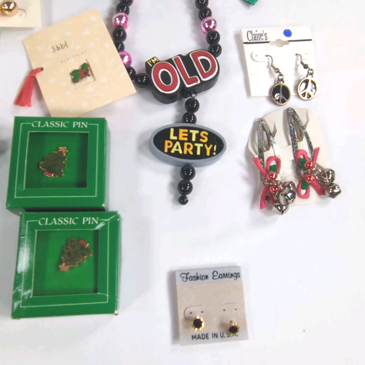Lot Of 32 Vintage to Modern Christmas And Fun Costume Jewelry Collection