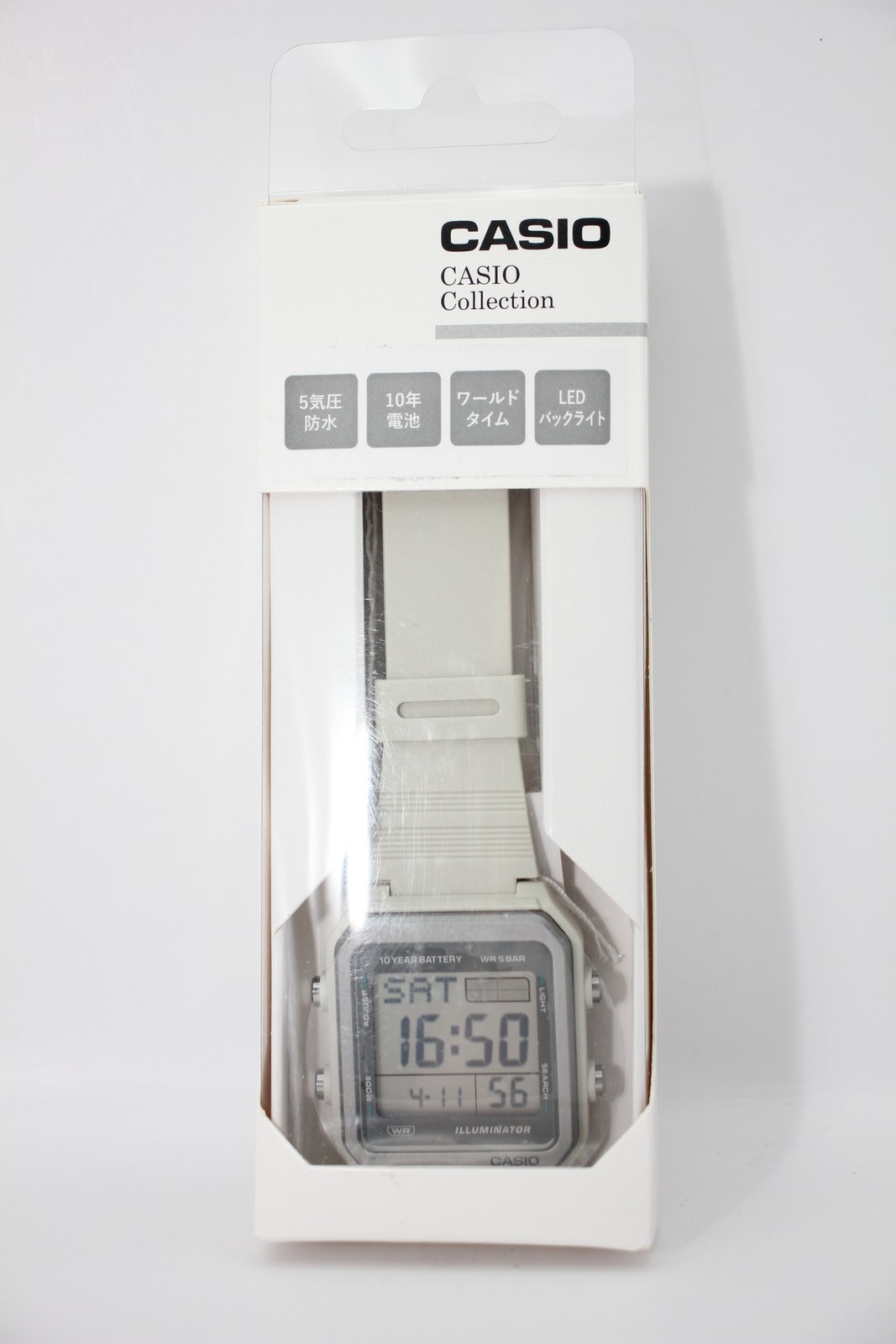 CASIO Collection W-221H-8AJF Ivory Water Resistant up to 5 ATM, LED Backlight