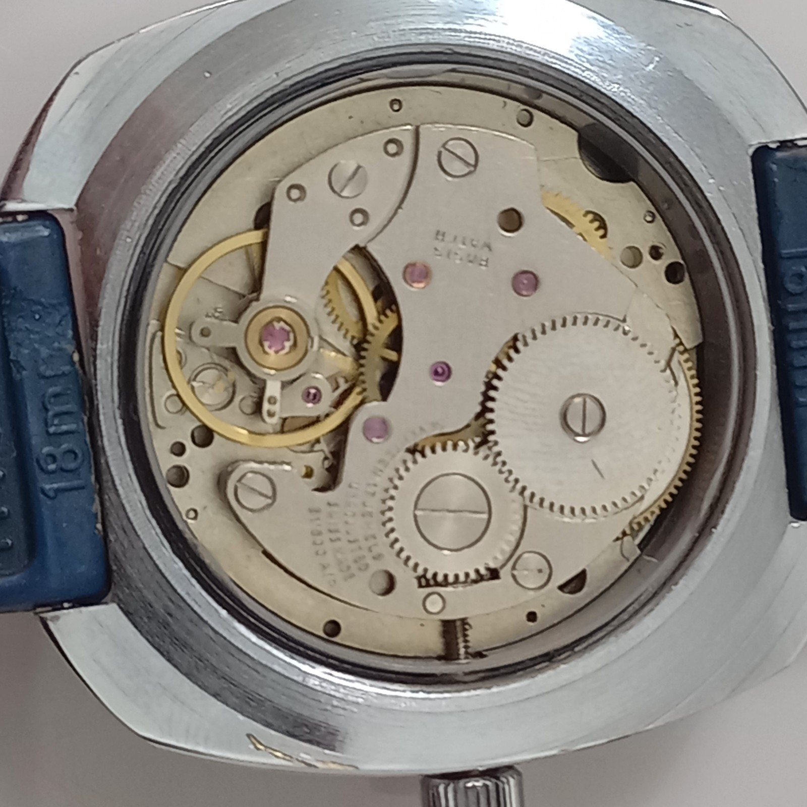NOS 1960-70’S SWISS BASIS DIGITAL JUMP HOUR MANUAL WIND 17J WATCH + TROPIC STRAP