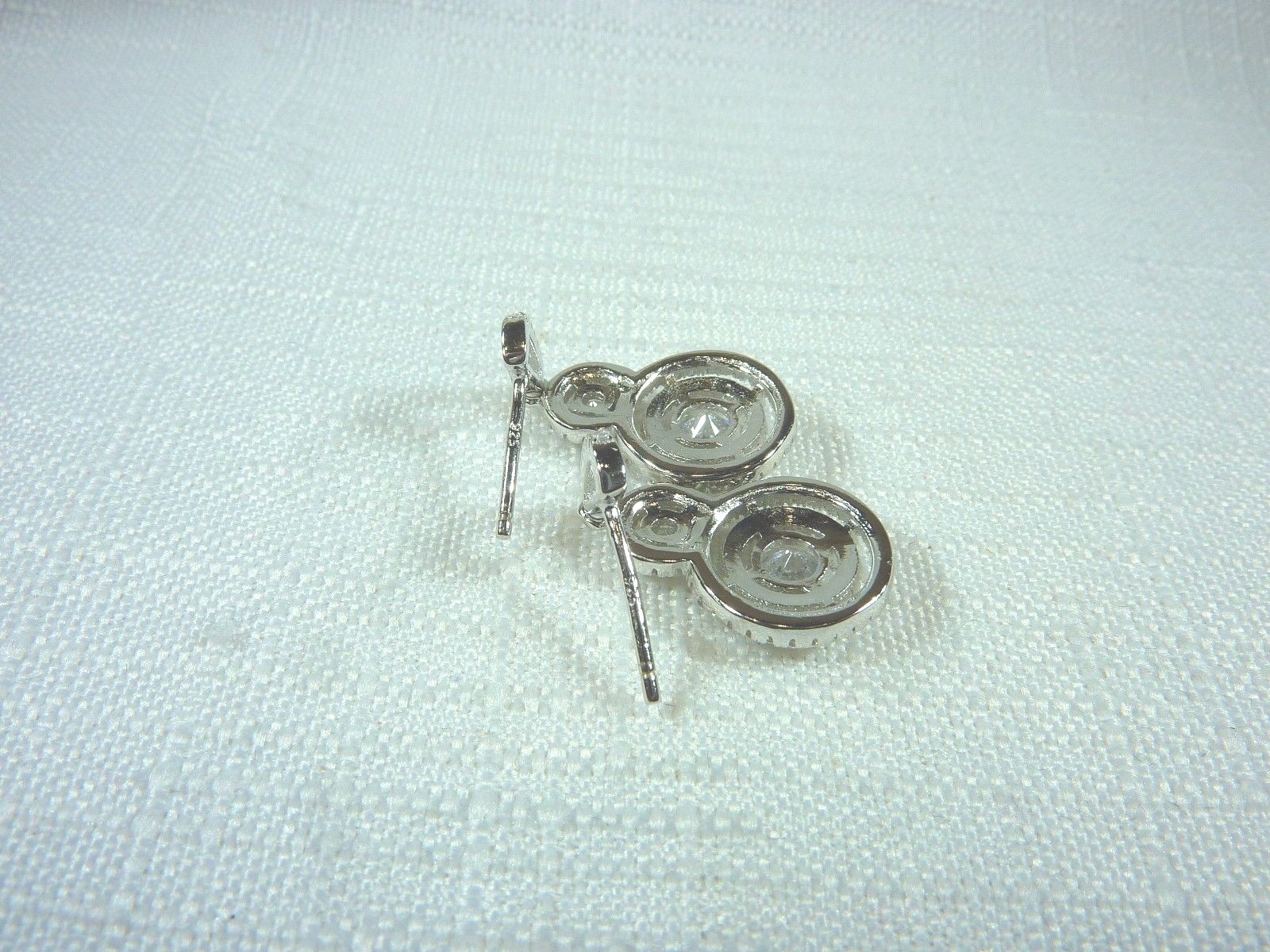 4.95ct White Cubic Zirconia Sterling Silver Double Halo Earrings