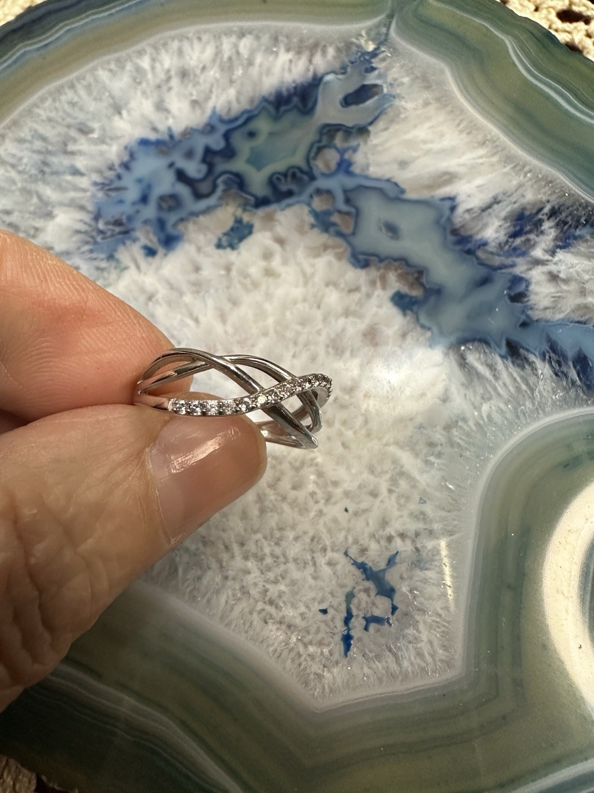 Sterling Silver & Clear Stone Ring size 7 – 1.95g