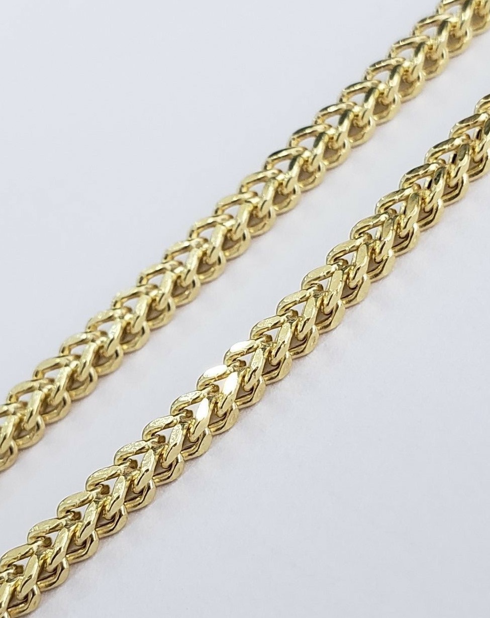 10K Yellow Gold Franco Box Chain Link 2mm Thin Necklace 20 Inches Unisex