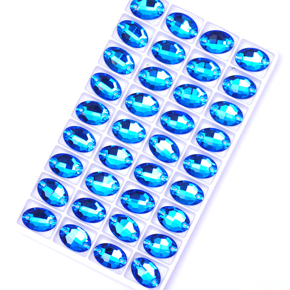Multicolor Capri Blue Crystals Glass Sew On Rhinestones Flatback With Two Holes