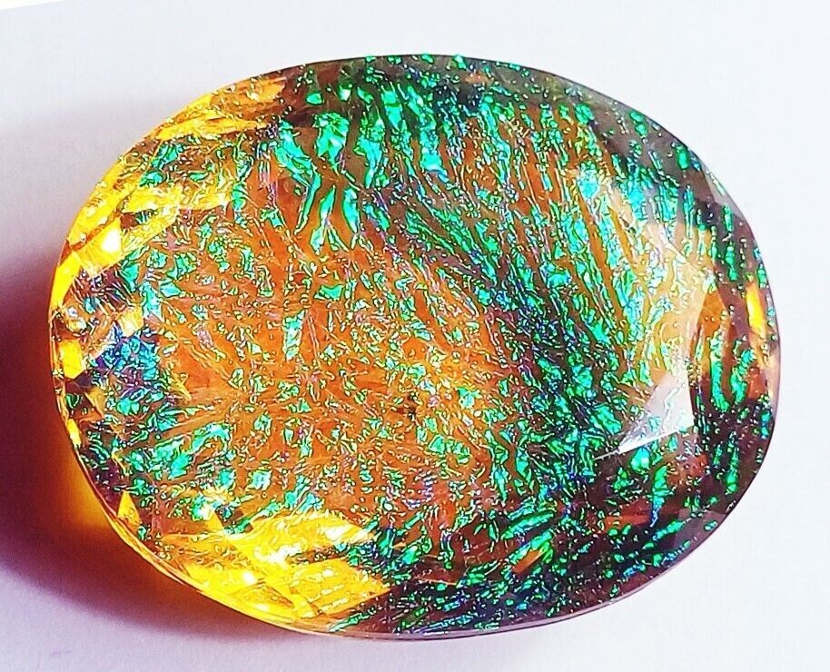 AAA+ Large Natural Monarch Fire Opal 89.65 Ct. Doublet Oval Cut Loose Gemstone