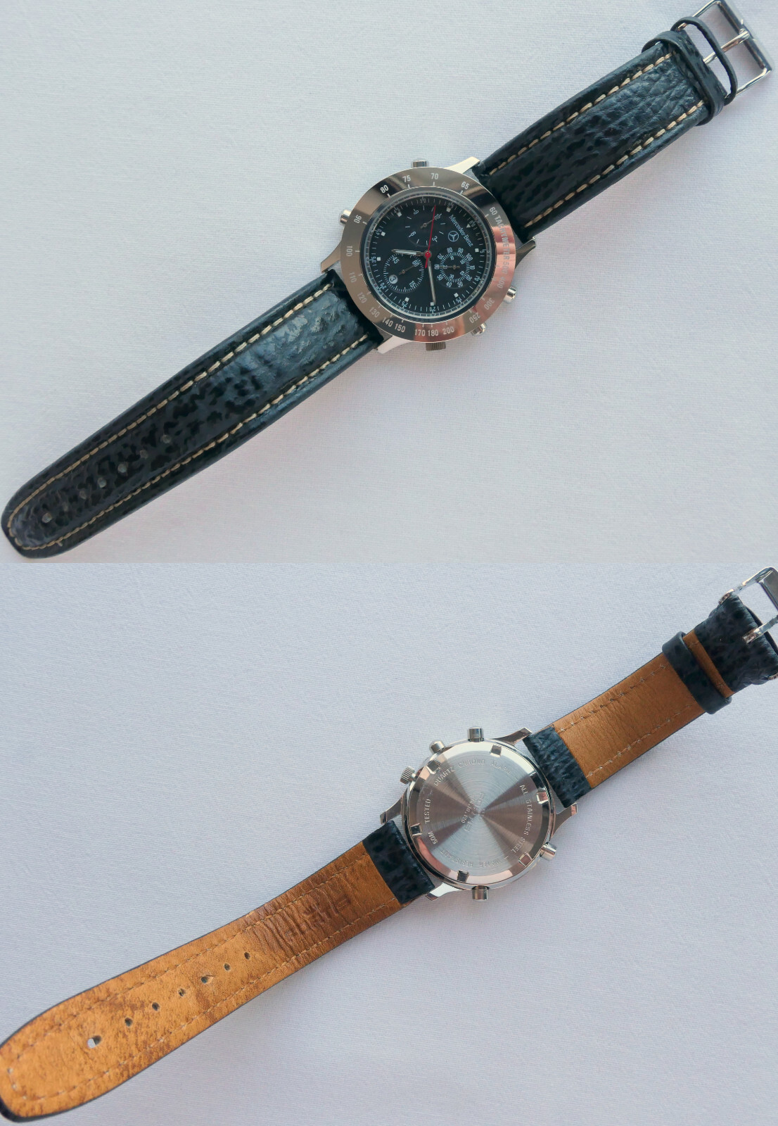 Mercedes Benz Classic Sport Car Driver Acessory Fortis Alarm Chronograph Watch