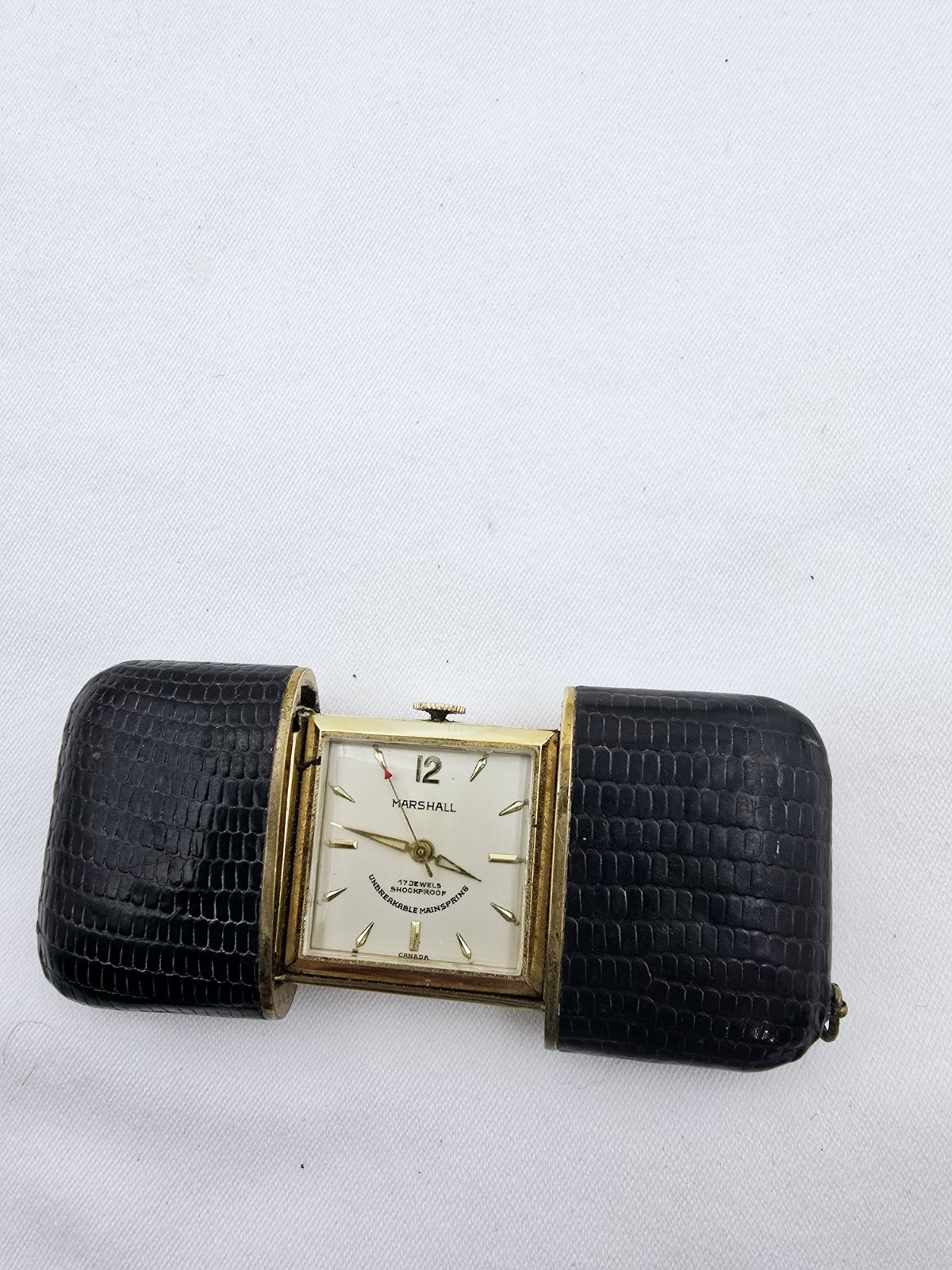 MARSHALL PURSE POCKET WATCH SLIDING CASE WORKS Rare