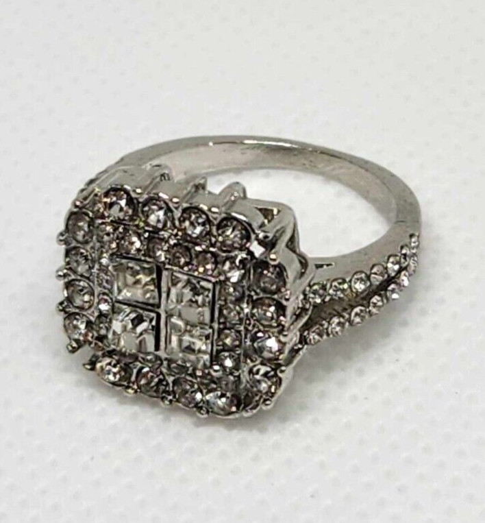 Square Cubic Zicron Ring, Womens Size 6