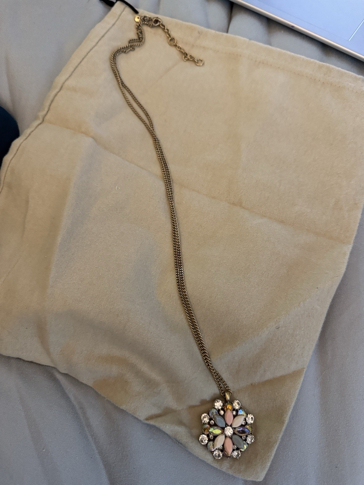 J.Crew Crystal Floral Mandala Necklace