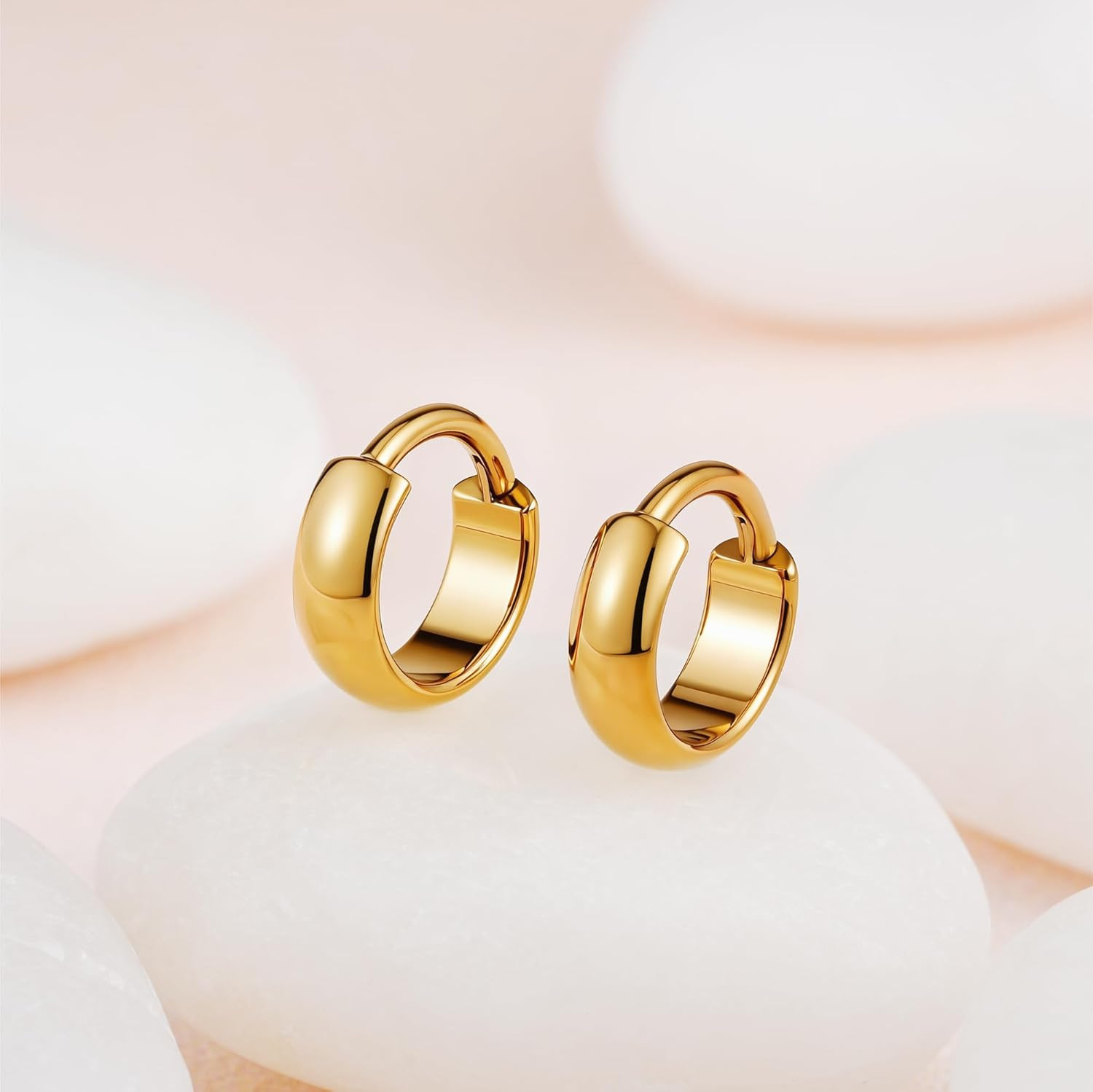 1 Pair Wide Chunky Conch Clicker Rings Cartilage Hoop Earrings Earlobe Nose Pier