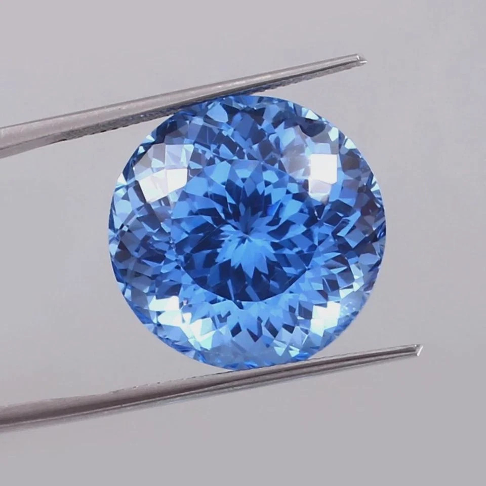 Natural Santa Maria Blue Aquamarine 12×12 mm Round Cut Gemstone Certified