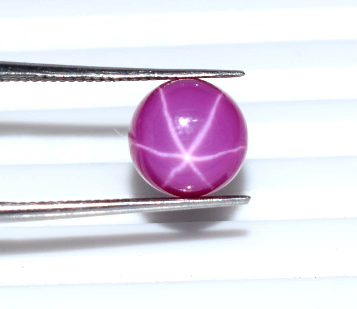 Natural 3-5 Ct Red Star Ruby Ring Size Gems 6 Rays Round Shape Certified SJ13