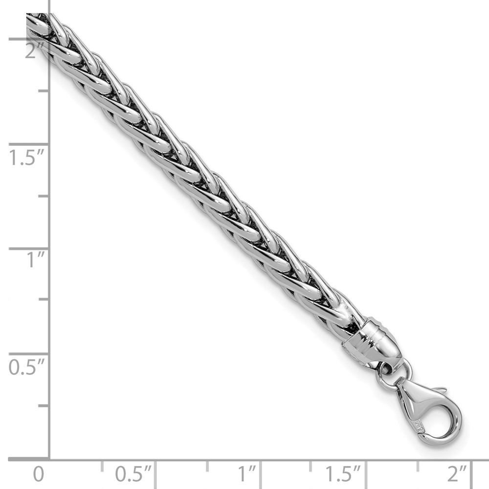 14k White Gold Polished 8.25in Wheat Chain Men’s Bracelet 8.25″