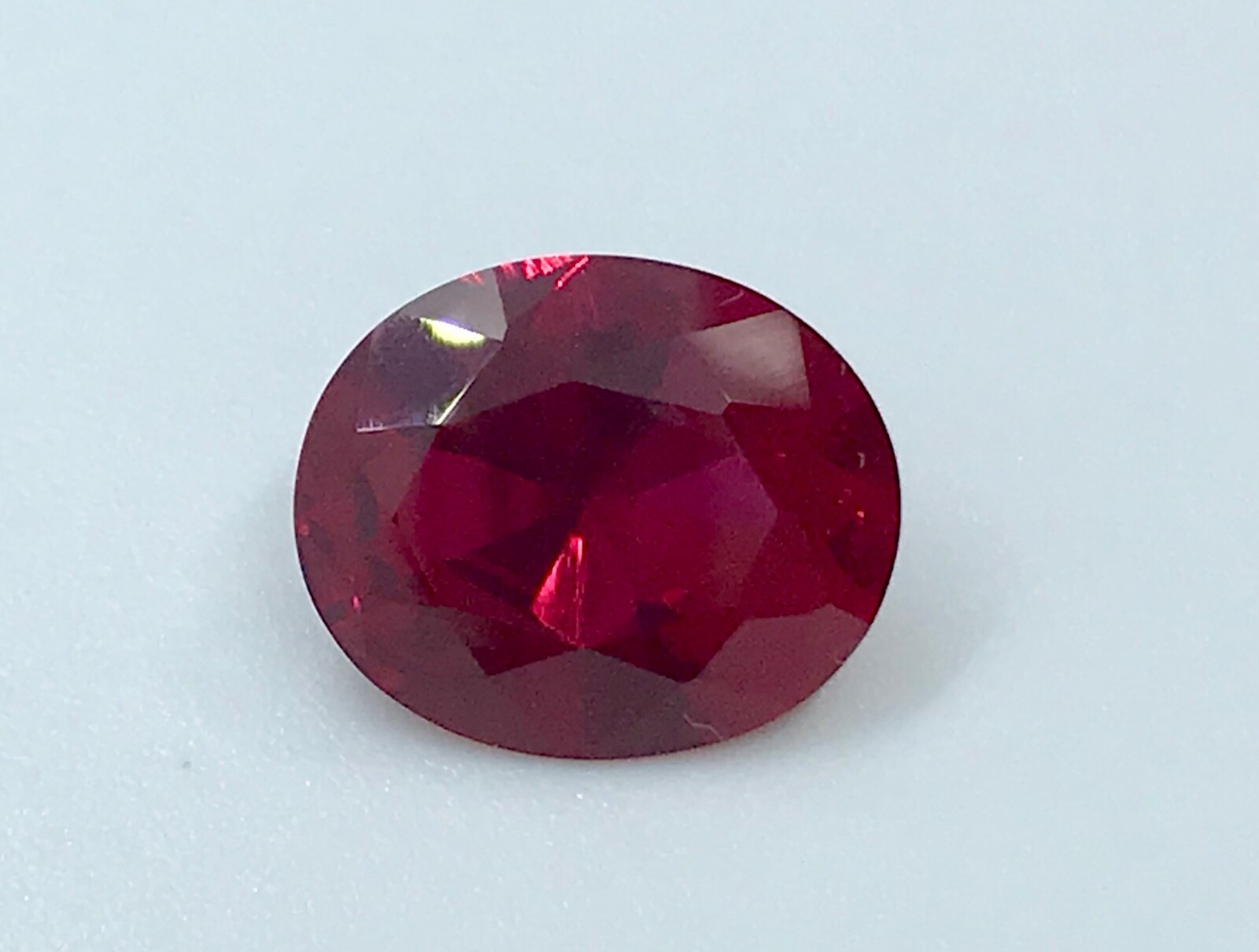 Lab created Oval Ruby 12×10 mm. 5.5ct