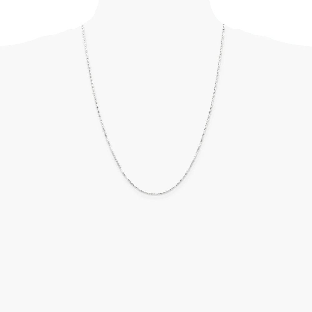 14K White Gold 1.5mm Parisian Wheat Chain Necklace 14″-30″